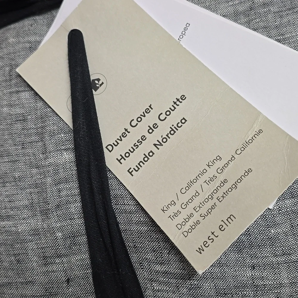 ❤️BUY 2 GET 1 FREE West Elf European Flax Linen Duvet Cover Color,Slate Melange